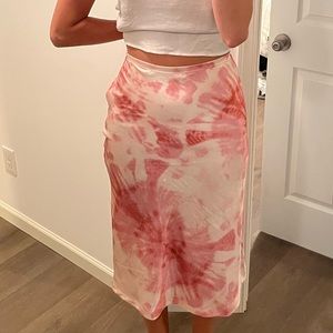 pink and white tie dye skirt from princess polly.